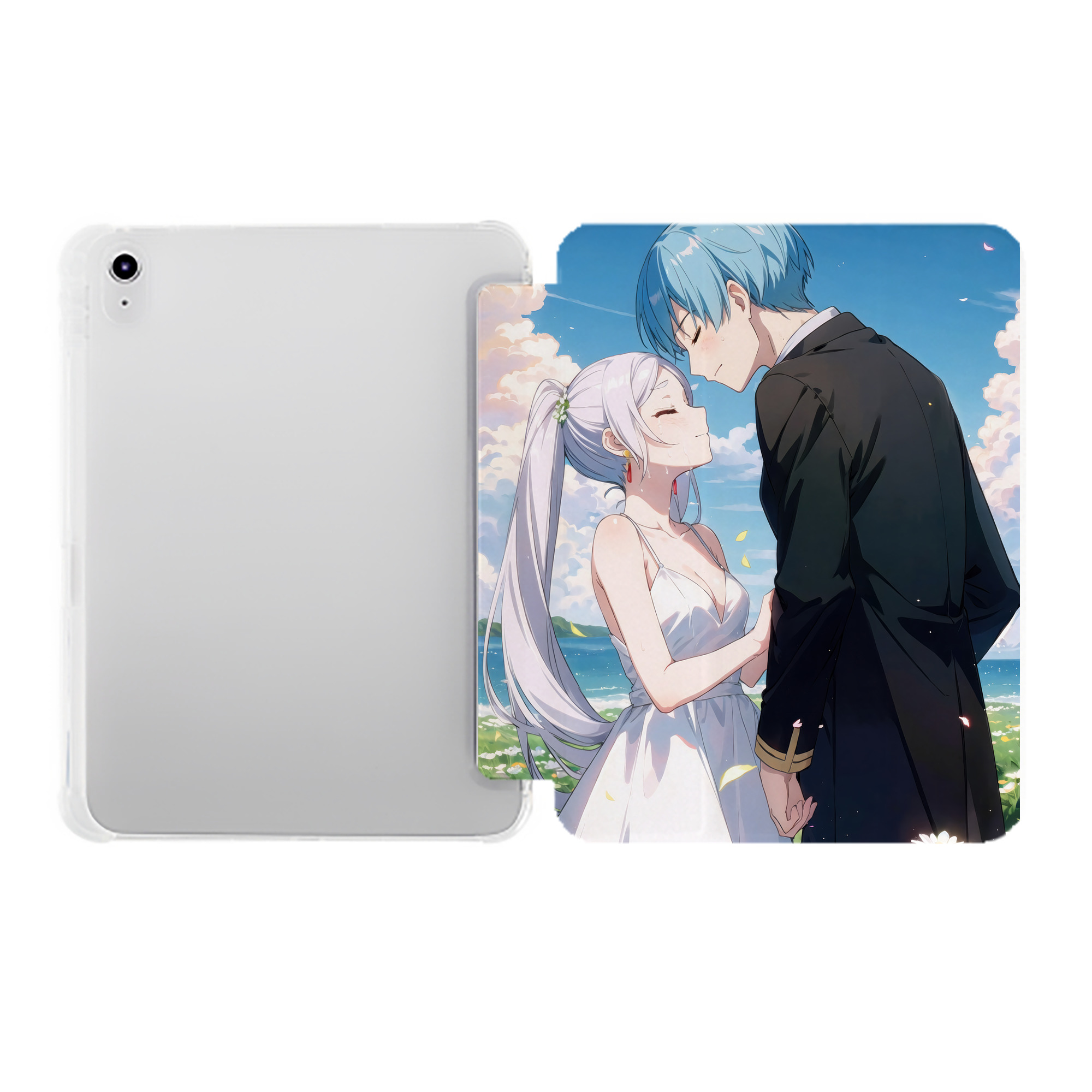 （画像用） 葬送のフリーレン Frieren IPad ケース ペン収納付き 三つ折りスタンド PUレザー×シリコン 対応機種9.5/10.5/10.9インチ
